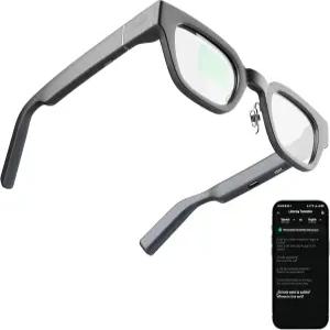 인모 고 스마트 글래스 AR 디스플레이 음성용 보이지 않는 텔레프롬프터 안경 남성용 11개 언어 AI 번역