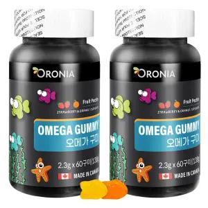 오로니아 오메가 꾸미 씹어먹는 과일맛 영양제 EPA DHA 2.3g x 60정 2통 (40일분) 어린이 키즈 온가족