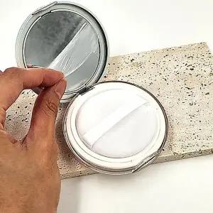 ( )쿠션 파우더 케이스 오로라 컬러 공병 메쉬 리필팩트 여행용 소분 화장품통