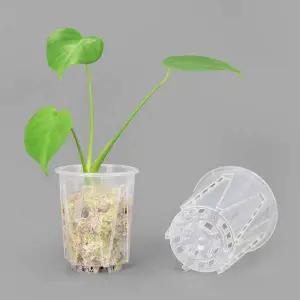 마이플랜트 투명 에어 롱 슬릿화분 플라스틱 분갈이 화분 홈가드닝 12호