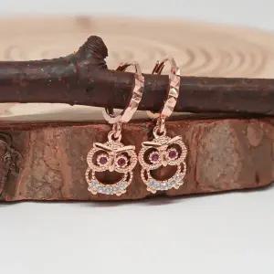 [오팔하우스] 14k 루비큐 꼬마 부엉이 원터치 귀걸이 OPKYE0521