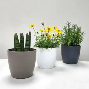 [12호] 심플 원형 저면관수 화분커버 수경재배 플라스틱 화분