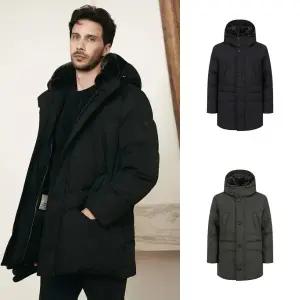 리얼 토끼털 에리퍼 후드 덕다운 롱 패딩 ZOF4FP1302