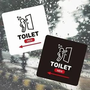 고품질 화장실 남성 안내판 좌측 부착 정사각형 소형 표지 13x13cm 알림 표지판 안내문구 매장 WFIQS0W