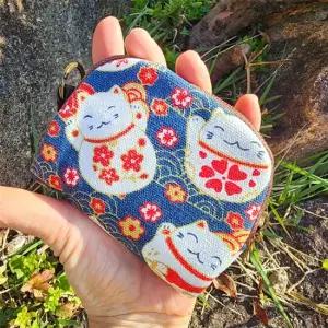 귀여운 일본 고양이 동전지갑 파우치 미니 손지갑 캐릭터 작은 행운의 동전 일본풍