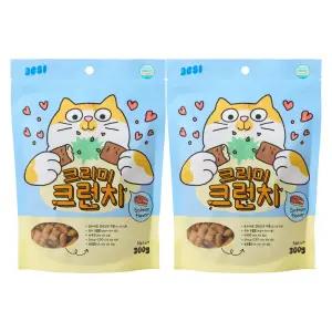 3651 반려묘 간식 이빨 과자 크리미크런치 겉바속촉 스낵 연어 300g 2개