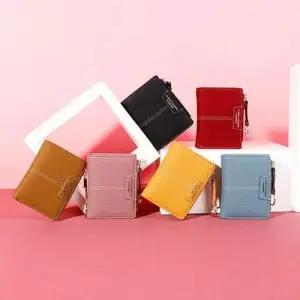 여성 귀여운 미니 반지갑 페이크레더 스티치 가죽지갑 WDC7161