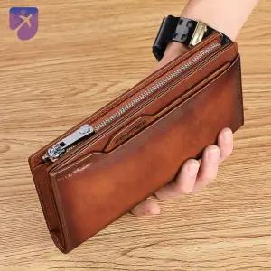 장지갑 버클 지퍼 패션 여성용 가죽 단색 신상