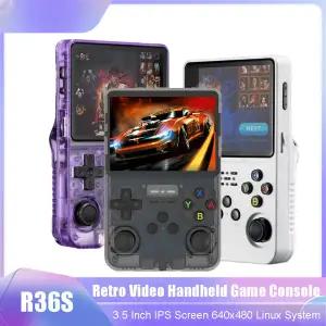 R36S 레트로 휴대용 게임 콘솔 3.5인치 IPS 스크린 리눅스 시스템 휴대용 미니 비디오 플레이어 클래식 게