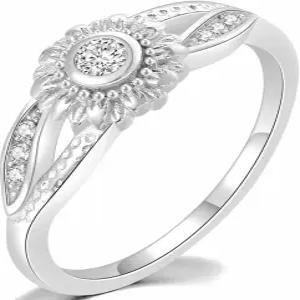 주드 주얼러스 스테인리스 스틸 해머드 선 플라워 스타일 결혼식 약혼 성명서 기념일 홀리데이 링 약속