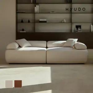 휴도 이상의 동백 2280 무빙 틸팅 모듈 3인용 쇼파 화이트 패브릭 소파