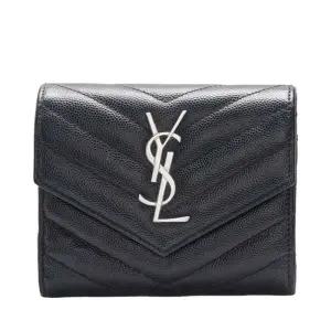 [명품]  블랙 카프스킨 마틀라세 모노그램 은장 여성 반지갑 403943 BOW02 1000