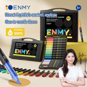 ENMY 아크릴 페인트 마커 펜 소프트 헤드 직접 액체 낙서 그림 QuickDry 안료 펠트 용 미술 용품