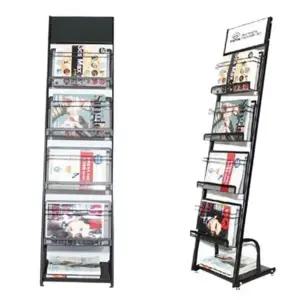 스탠드형 전단지 거치대 매거진 팜플렛 거치대 진열대 4단 A4