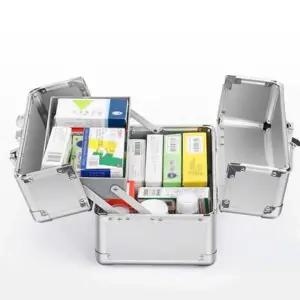 [골드스마일]잠금장치 약상자 구급 상자 어깨 끈 알루미늄 구급함 응급약통