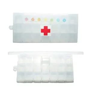 [셀러에이드]휴대용 약통 플라스틱 케이스 칸막이 수납함 여행용 약상자