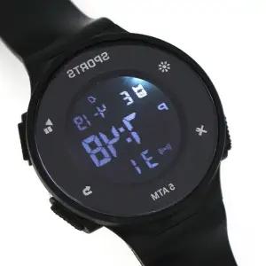 방수 손목시계 블랙 정각알림 눈 러닝 알람 스톱워치 정각알림 러닝 운동 조깅