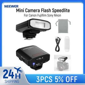 NEEWER 베이직스 5600K 미니 카메라 플래시 스피드라이트 GN12 2000mAh/500회 발광/0.1-1.8초 재사용 캐논