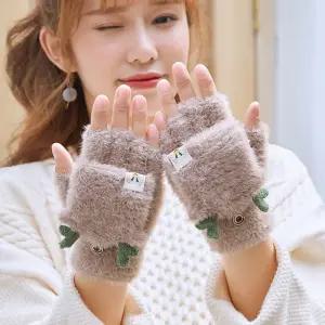 별별창고 플랩 루돌프 벙어리 장갑 오픈형 스마트폰 여성 니트 겨울장갑