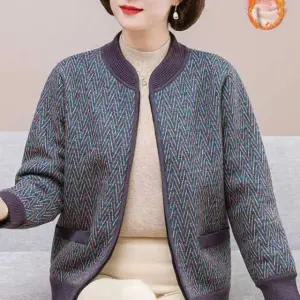 중년 엄마 봄가을 캐주얼 니트 숏 코트 재킷