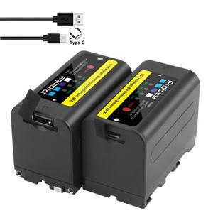 소니 NP-F770 F750 배터리용 6800mAh LED 전원 표시기 MC1500C