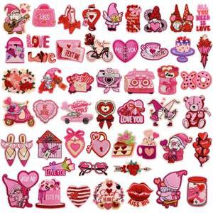 호환상품 10개 사랑해 핑크 배지 자수 패치 다리미 옷 모자 가방 신발 수리 재료 휴대폰 핸드폰 선물 상자