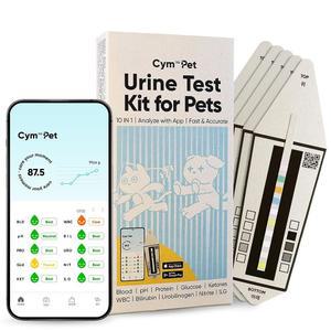 AI 앱이 포함된 Cym702 반려동물 소변 검사 키트 개와 고양이 스트립 포도당 단백질 pH 등 10가지 지표 60대 비침습적 가정용 [5가지 검사]