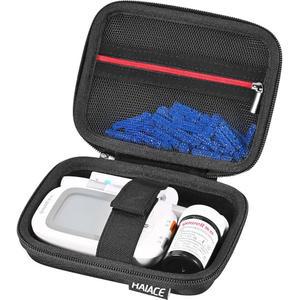 검사 키트용 RAIACE 하드 스 지 케이스 모니터 키트 스트립용 메쉬 포켓 랜싯 랜싱 장치 닦기 전용 블랙