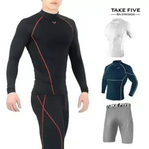 테이크파이브 컴프레션 베이스레이어 남성 타이즈 레깅스 남자운동복 머슬핏 헬스바지 언더레이어 축구이너웨어 기능성긴팔 태클팬츠 짐웨어