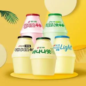 빙그레 단지우유 240ml 12개 혼합 ( 바나나맛 무가당 / 바나나맛 / 메로나맛 / 딸기맛 / 바나나맛 라이트 )