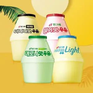 빙그레 단지우유 240ml 12개 바나나맛 무가당 / 메로나맛 / 딸기맛 / 바나나맛 라이트