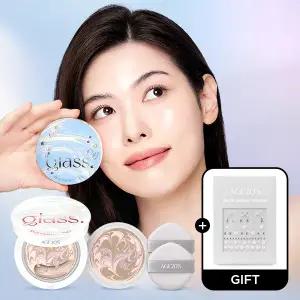 [40%쿠폰+팩꾸 스티커]홀리데이 에디션! 에이지투웨니스 글래스 스킨 에센스 팩트 소프트 펄 글로우 에디션 본품+리필