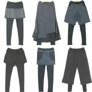 누빔패딩밍크털기모 반바지치마레깅스/겨울보온양털융밴딩조거팬츠/와이드통바지양모스타킹