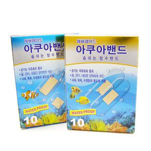 에버레이드 아쿠아밴드 (숨쉬는방수밴드) 10갑 표준형/혼합형 상처보호 일회용 의약외품