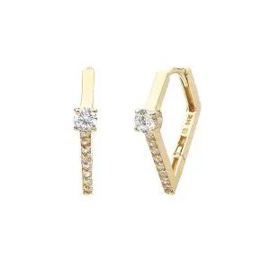 [도로시] 14k 센스큐 마름모링 귀걸이