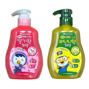 뽀로로 어린이 펌핑 치약 딸기 바나나향 2개