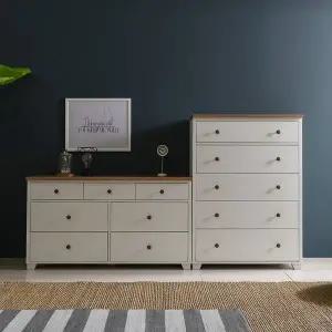 [장인가구]뉴 로망스 서랍장세트(3단와이드+5단)