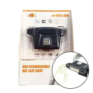 COB LED 모션 센서 캡라이트 동작감지 헤드랜턴 USB 충전식 캠핑 낚시랜턴