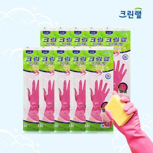 크린랩 고무장갑 ES 중 x 10 켤레 _ 핑크