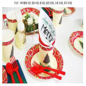 화이트 크리스마스 테이블웨어 6인용 홈파티테이블보 3칼라
