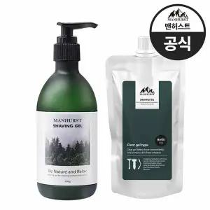 [맨허스트] 트러블없는 쉐이빙젤 면도젤 면도크림 쉐이빙폼 300ml+리필 250ml