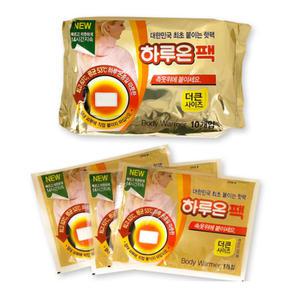 23년 제조 지엘 하루온팩 10개 1팩 붙이는 타입 핫팩 파스형