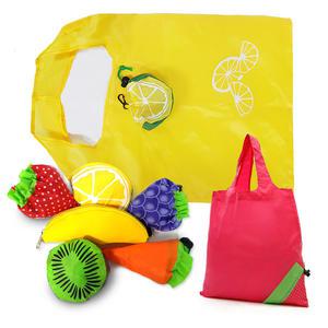 휴대용 과일모양 장바구니 2개 (딸기,포도,당근,레몬,키위,바나나 중 랜덤) 마트가방 시장가방 주머니 쇼핑백