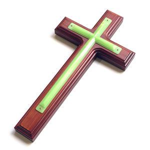 교회 전도 가정용 선물용 벽걸이 고급 원목 소나무 야광 십자가