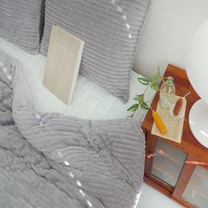 [은남침구]번아웃 초극세사 골든 차렵 퀸이불+패드+베개세트-4color