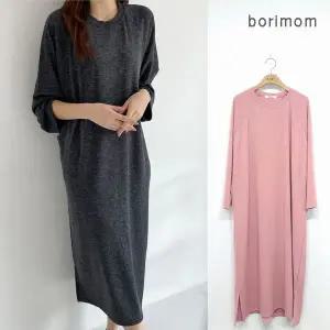 [보리보리/보리맘]루즈핏  심플 수유복 긴팔 수유 원피스 임부복 ID470