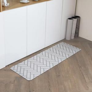 [일루일루]소프트 규조토 발매트 욕실·주방 미끄럼방지 흡수건조 39x120cm W 헤링본