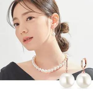 [도로시][여자친구예린 착용] 14k 그레이트 베이직 진주 링귀걸이(15mm)