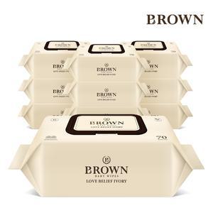 브라운물티슈 러브 빌리프 아이보리 70매 캡형 10팩
