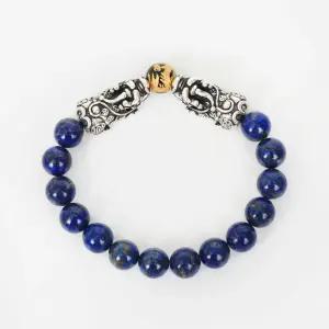 재물운상승 925실버 은비휴 청금석 천연원석 패션 염주 팔찌